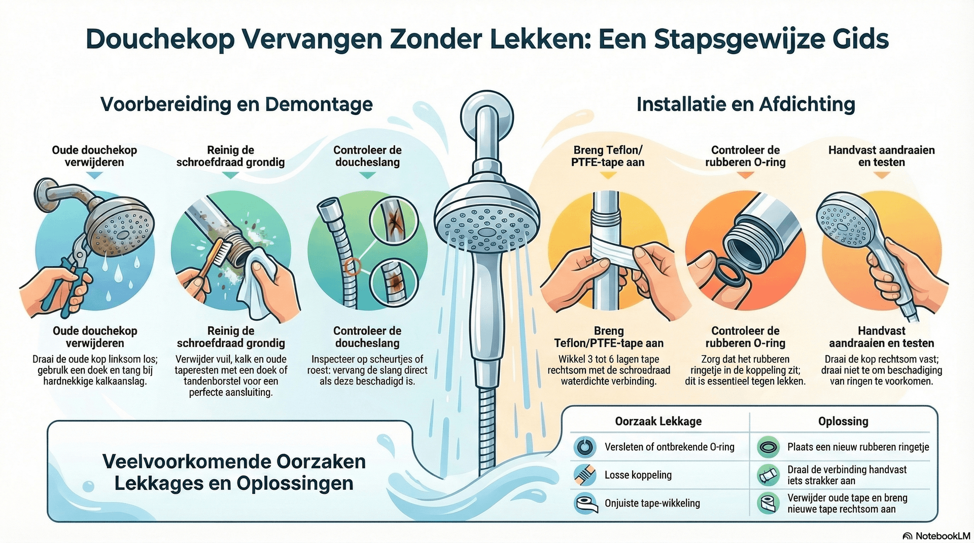 Douchekop Vervangen Zonder Lekken: Snelle DIY Gids
