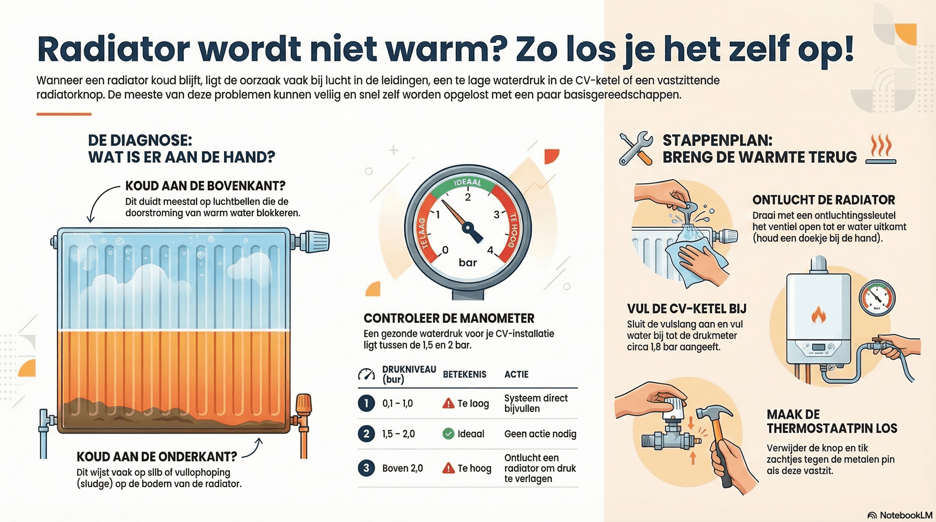 Radiator wordt niet warm: 7 veelvoorkomende oorzaken en oplossingen