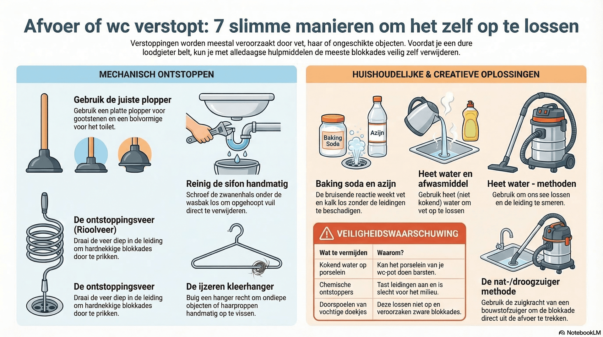 Afvoer of wc verstopt: 7 slimme manieren om het zelf op te lossen (vóórdat je de loodgieter belt)