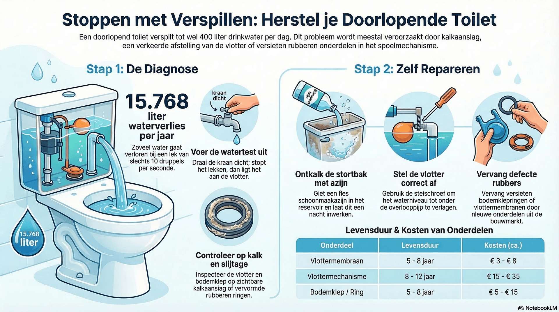 Doorlopend Toilet Fixen: Vlotter Vervangen DIY Water Besparen