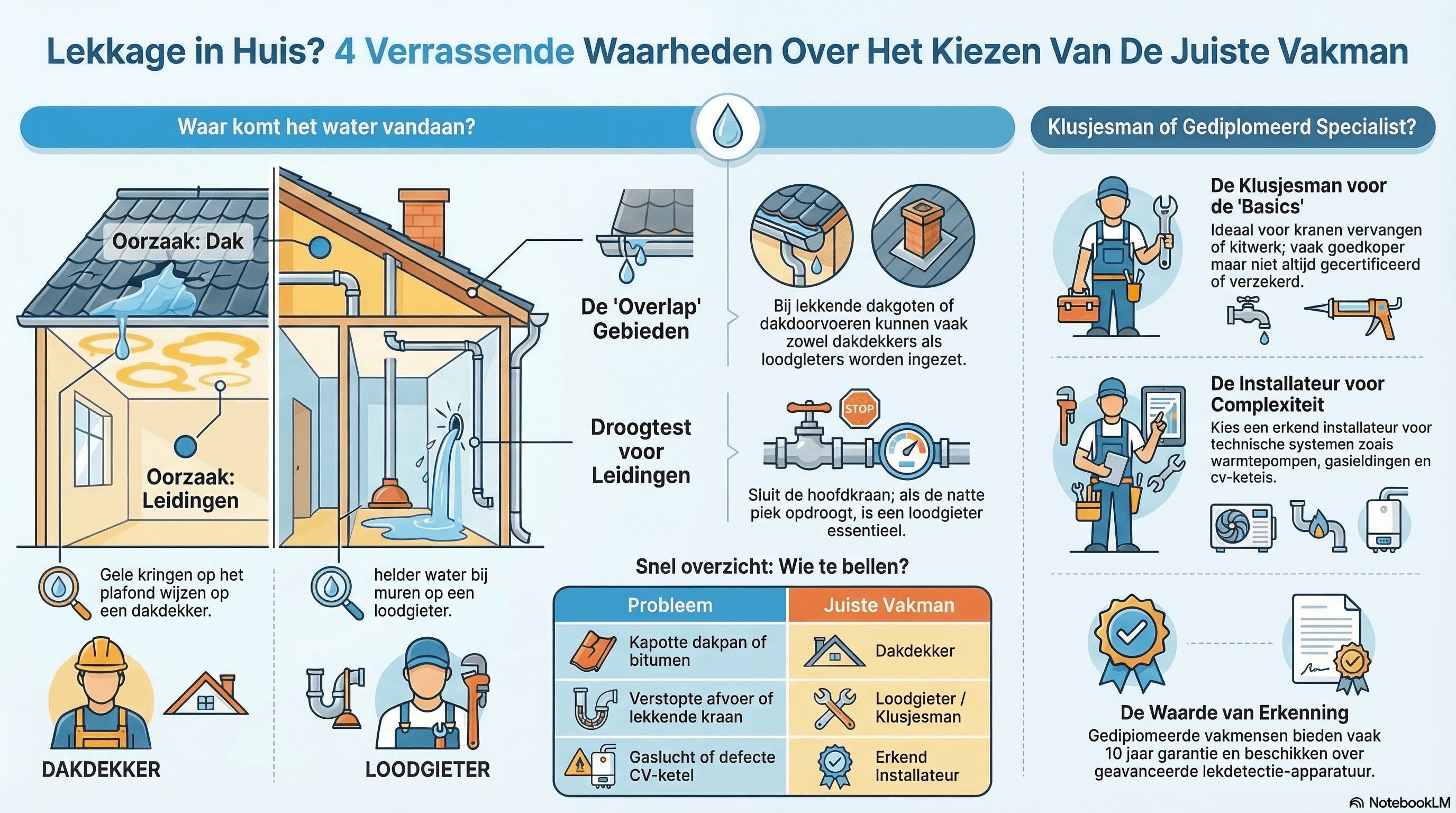 Lekkage in Huis? 4 Verrassende Waarheden Over Het Kiezen Van De Juiste Vakman