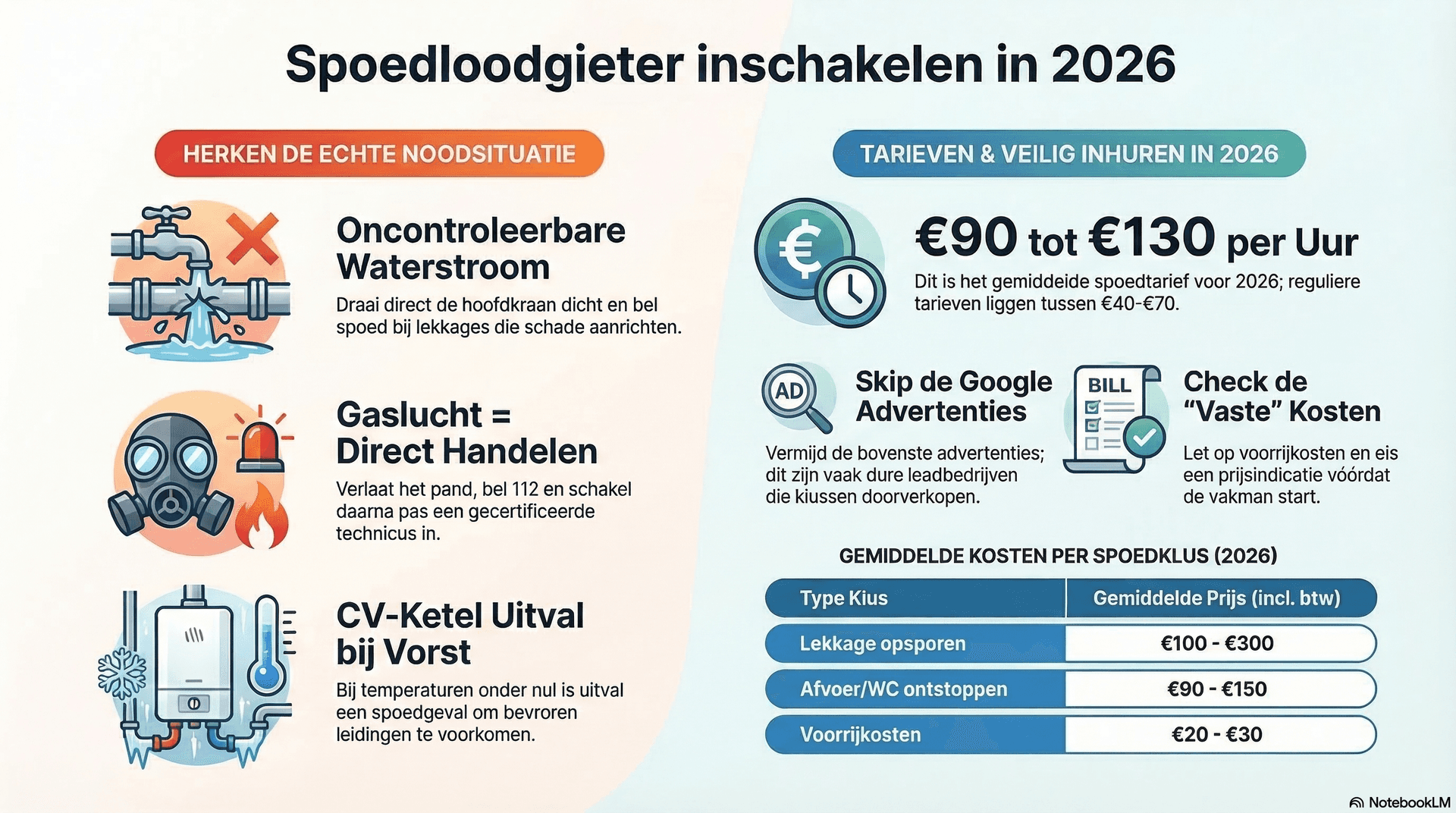 Spoedloodgieter inschakelen in 2026: wanneer is het écht spoed en wanneer niet?